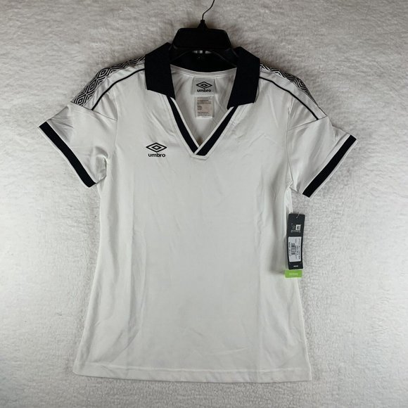 Umbro Tops - Umbro Jersey Women Size Medium White/Black Short Sleeve Pullover Polyester 6341
